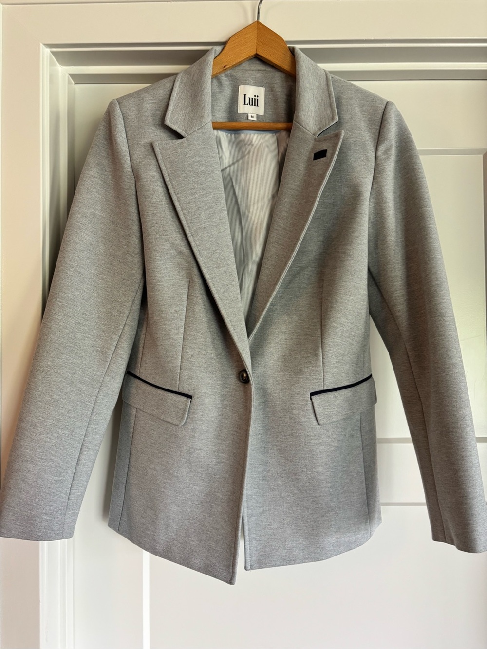 Luii Heather Gray Single-Button Tailored Blazer